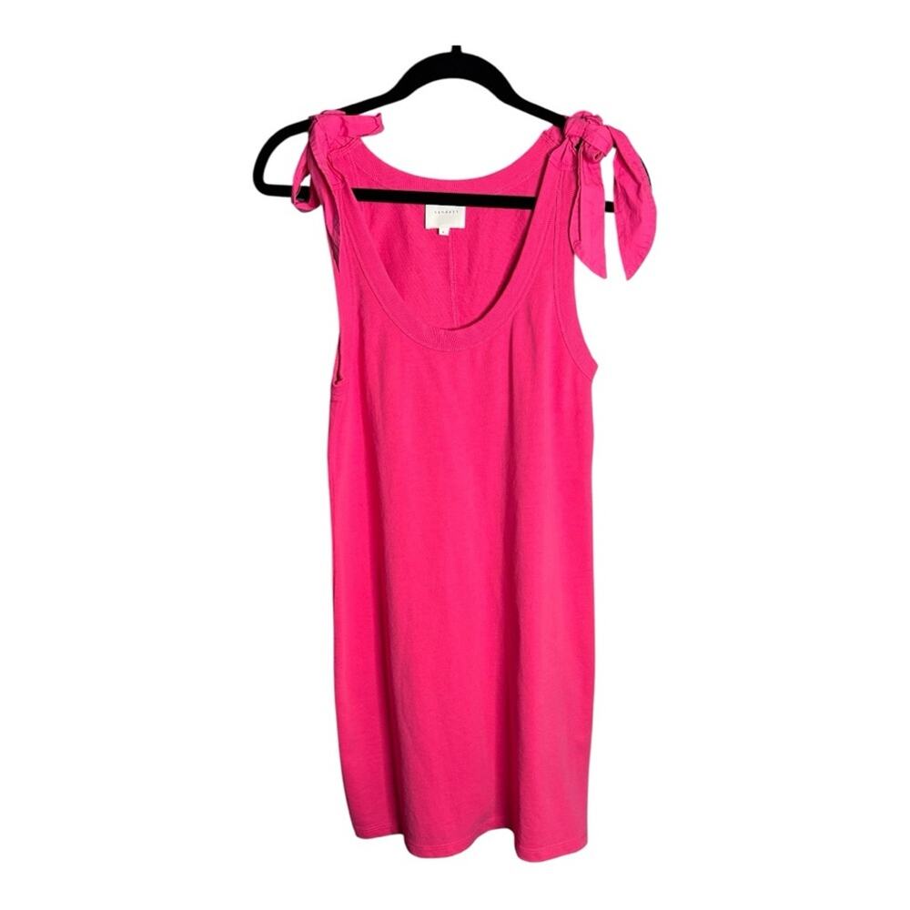 Sundays Pink Tank Dress w Bow Detail Scoop Neckline Small